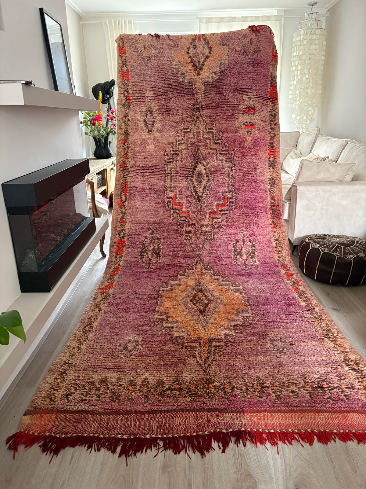 Vintage Moroccan Boujad Rug – Handwoven Berber Wool Carpet