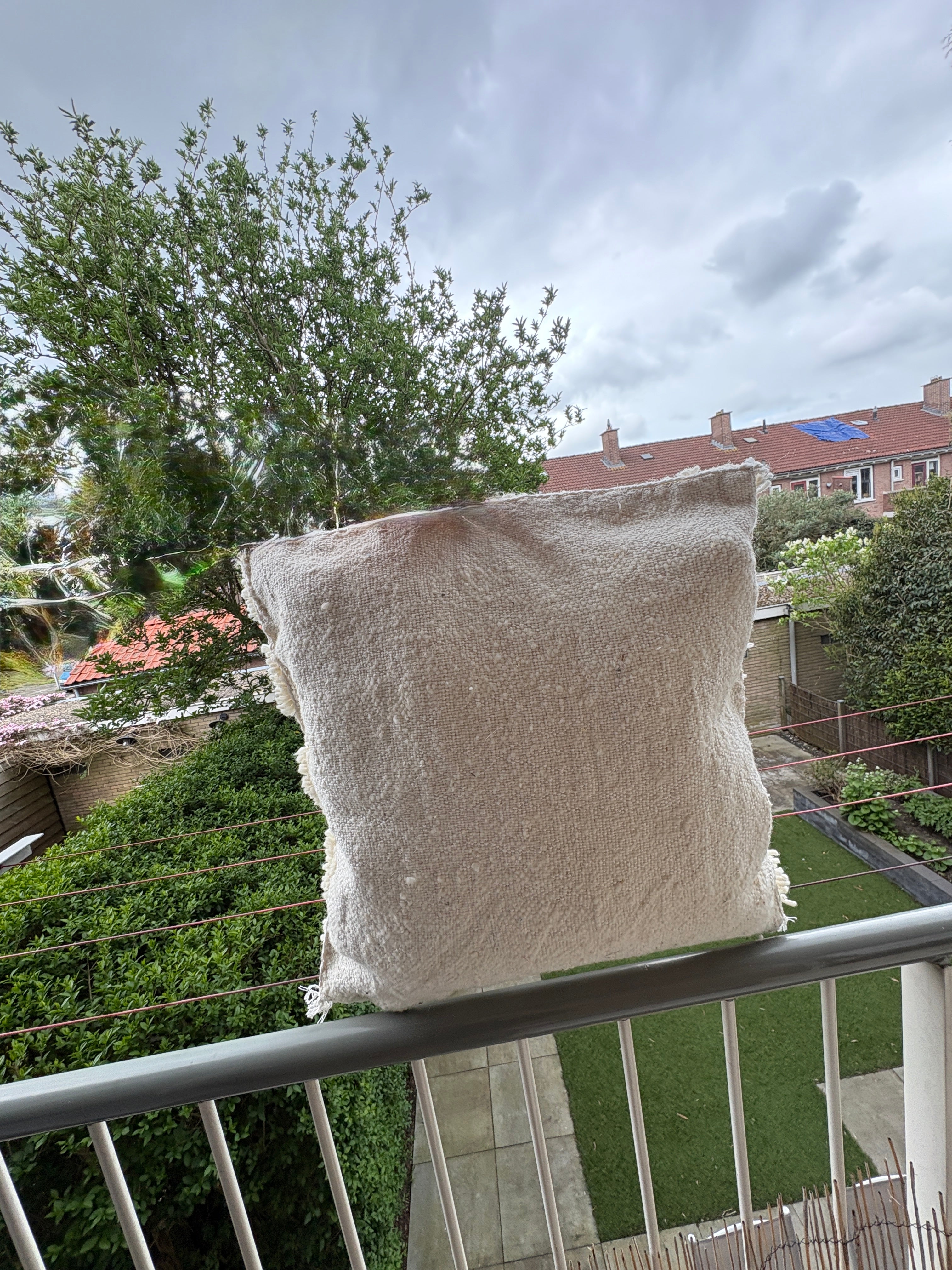 Moroccan Textured Pillow Cover – Handmade Boho Decorative Cushion