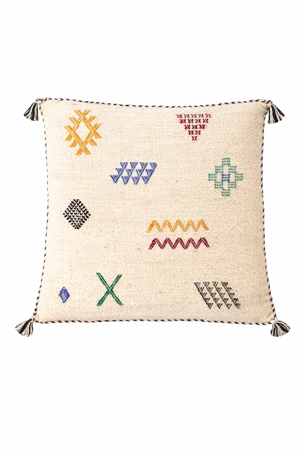 Moroccan Handmade Embroidered Pillow Cover – Bohemian Decorative Cushion