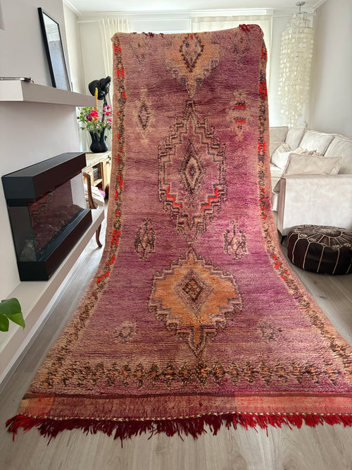 Vintage Moroccan Boujad Rug – Handwoven Berber Wool Carpet