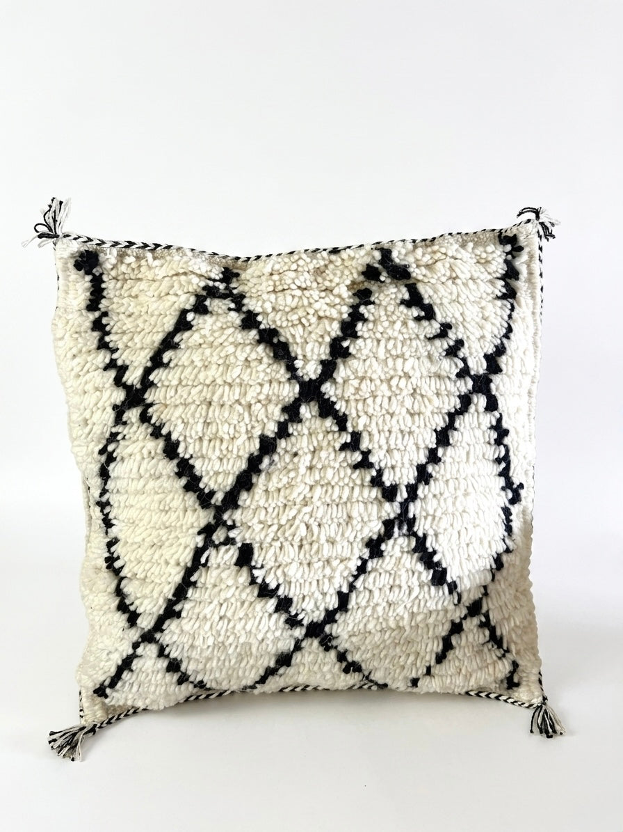 Moroccan Beni Ourain Style Pillow Cover – Handmade Boho Decorative Cush