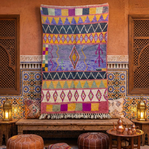 Authentic Moroccan Berber Rug – Handcrafted Wool with Tribal Symbols 250/150