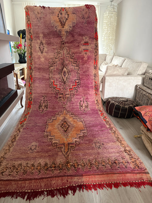 Vintage Moroccan Boujad Rug – Handwoven Berber Wool Carpet
