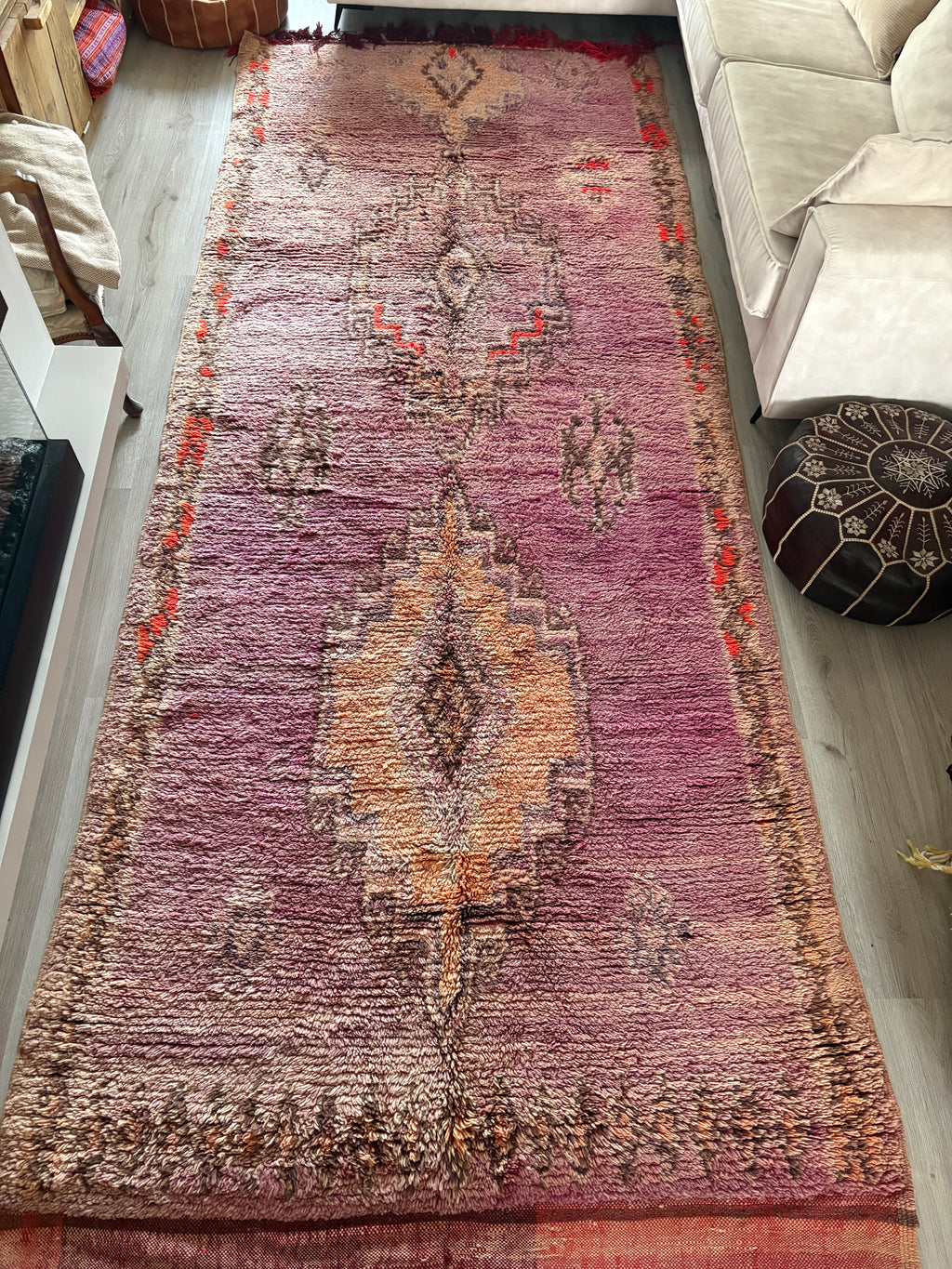 Vintage Moroccan Boujad Rug – Handwoven Berber Wool Carpet