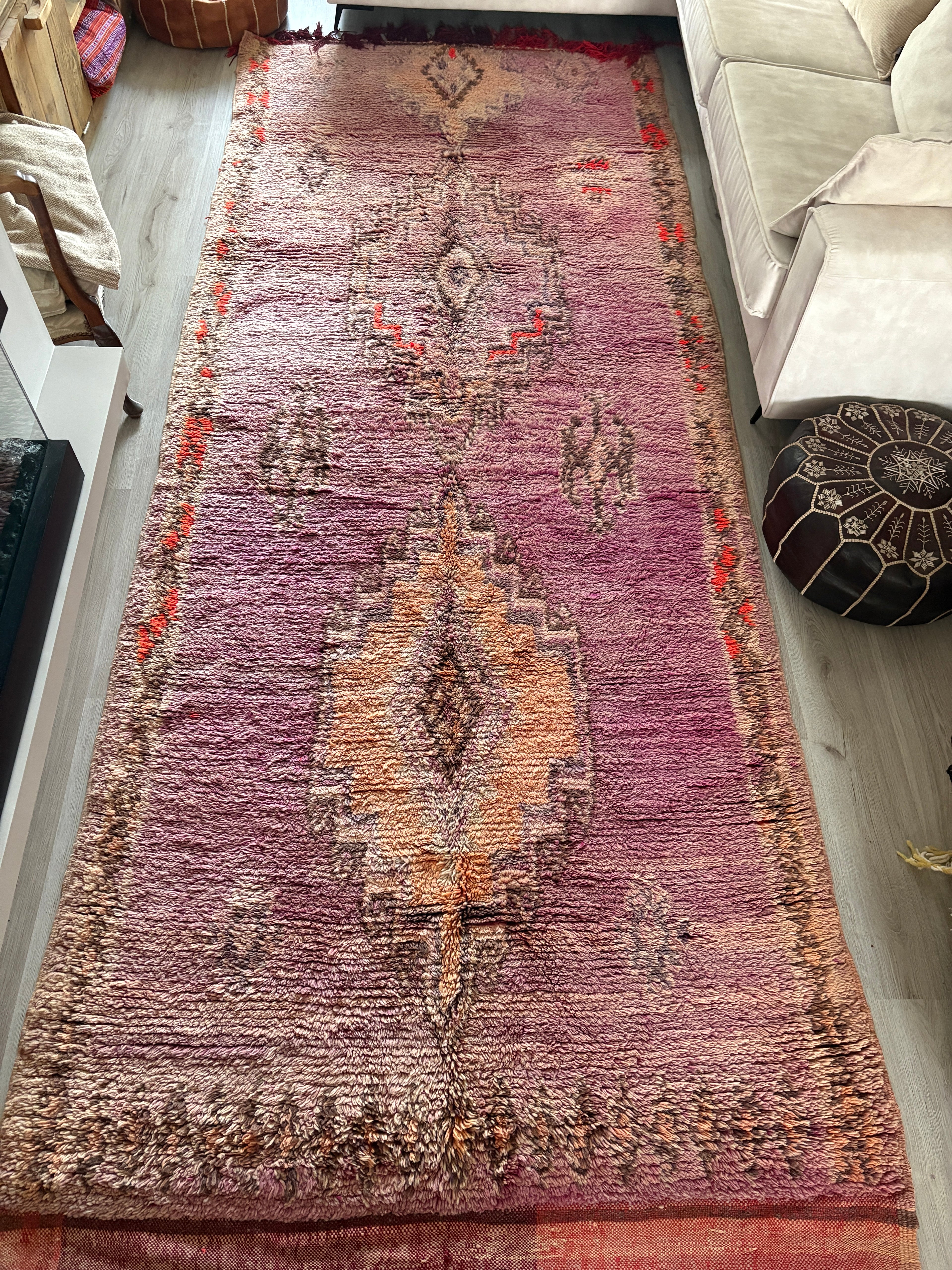 Vintage Moroccan Boujad Rug – Handwoven Berber Wool Carpet