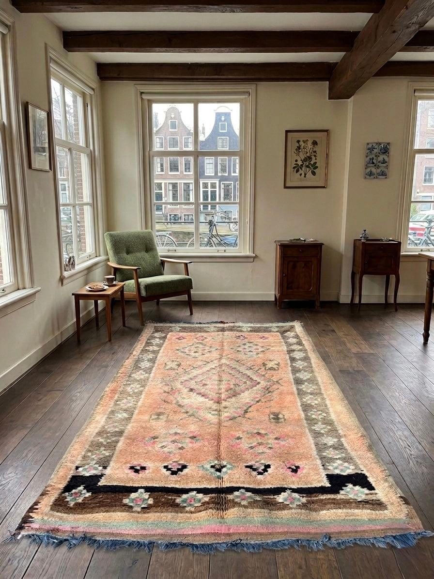 Vintage Moroccan Boujaad Rug – 340 × 157 cm