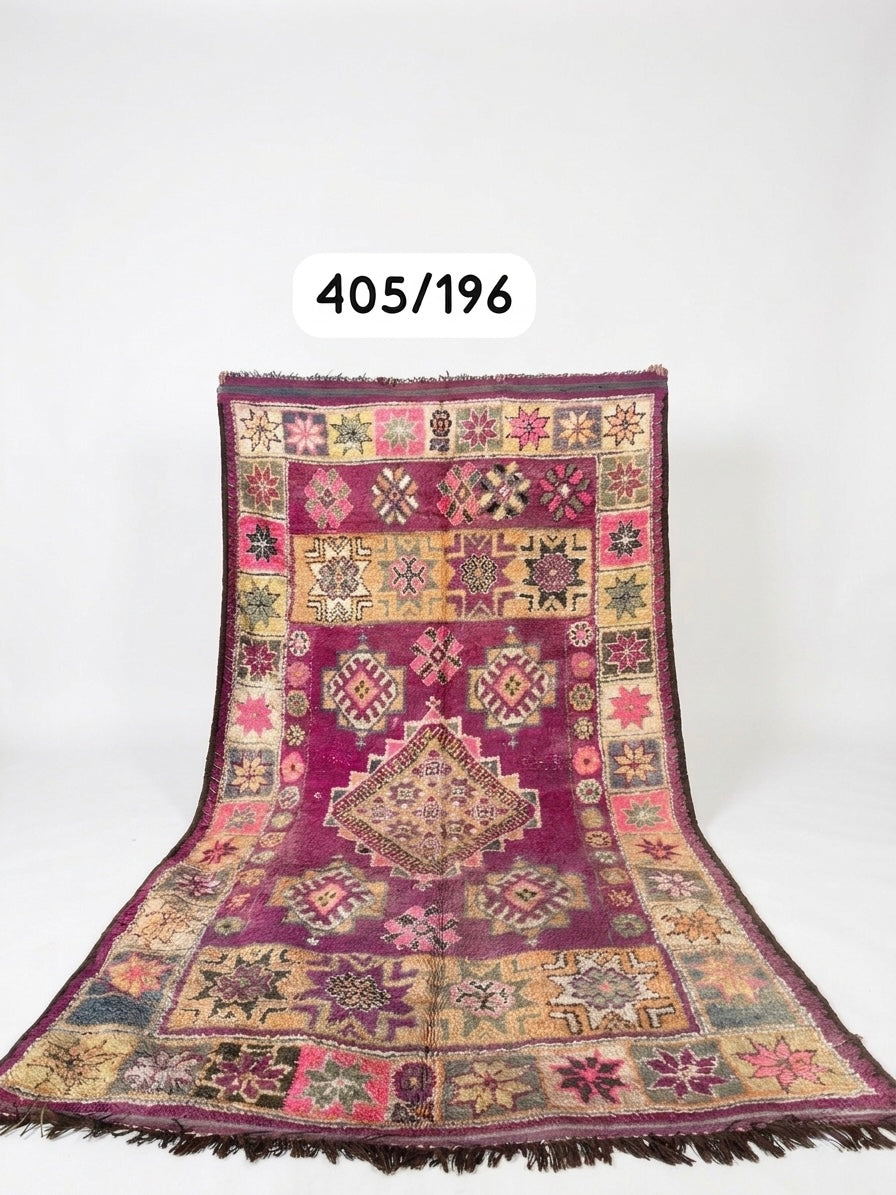Vintage Moroccan Boujaad Rug – 405 × 196 cm
