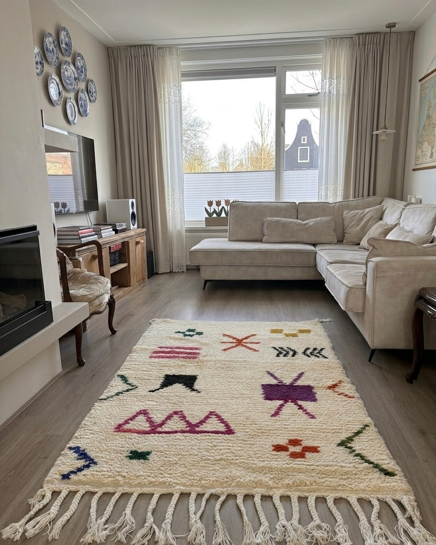 Handgefertigter marokkanischer Teppich – 150 × 110 cm