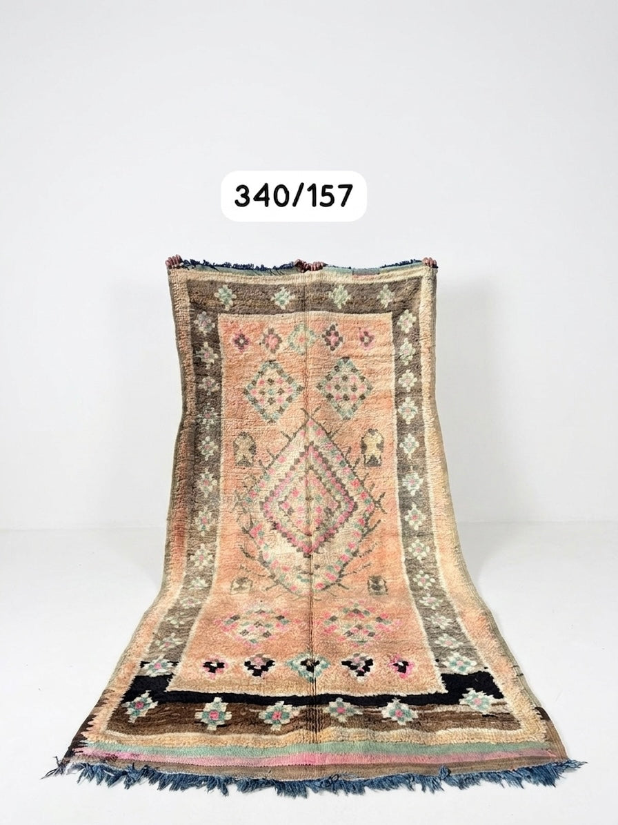 Vintage Moroccan Boujaad Rug – 340 × 157 cm