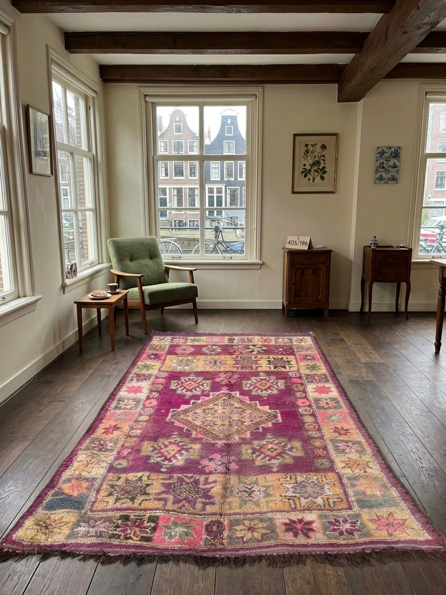 Vintage Moroccan Boujaad Rug – 405 × 196 cm
