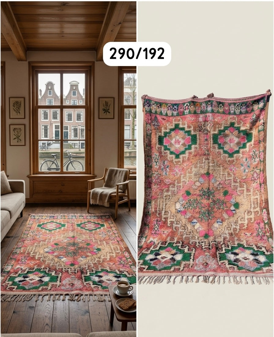 Vintage Moroccan Boujaad Rug – 290 × 192 cm