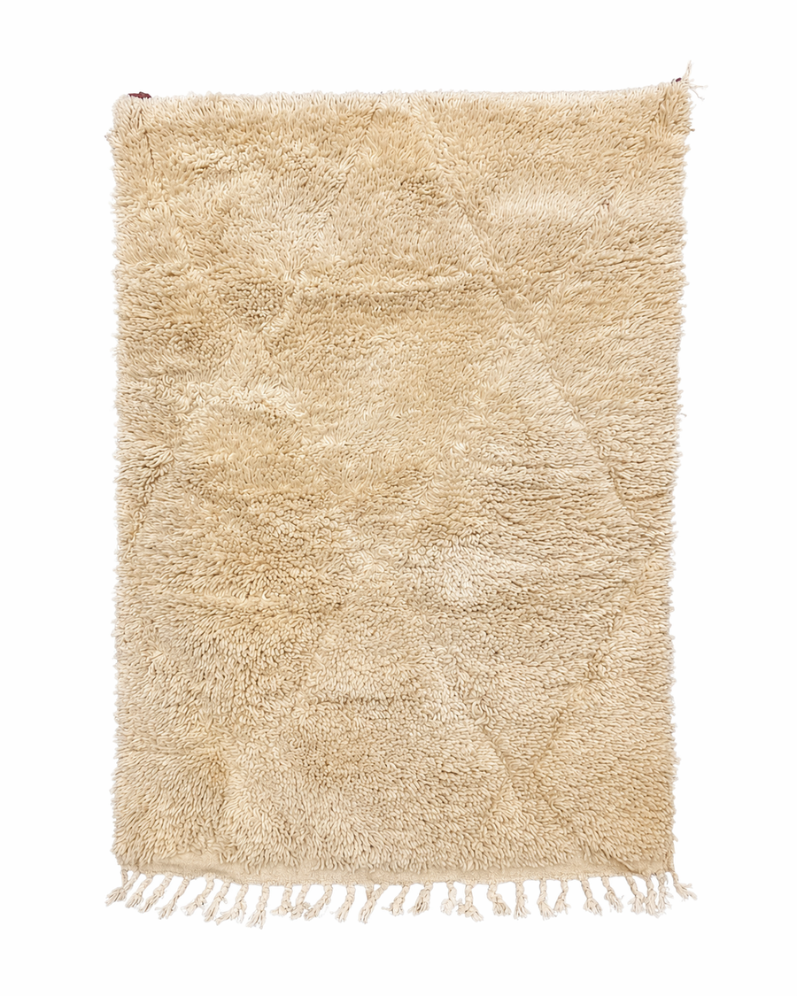 Moroccan Handmade Beni Ouarain Style Rug – Cream White