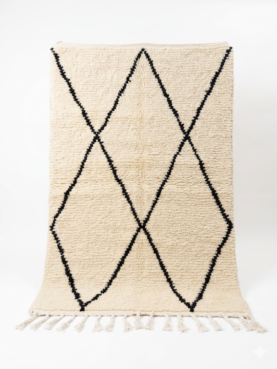 Handmade Moroccan Beni Ourain Rug – 150 × 110 cm
